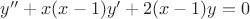$y''+x(x-1)y'+2(x-1)y=0$ $y''+x(x-1)y'+2(x-1)y=0$