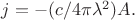 $j=-(c/4\pi\lambda^2)A.$