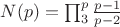 $N(p)=\prod_3^p\frac{p-1}{p-2}$