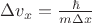 $\Delta v_x=\frac{\hbar}{m\Delta x}$