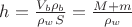 $h=\frac{V_b\rho_b}{\rho_w S}=\frac{M+m}{\rho_w}$
