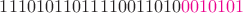 $11101011011110011010{\color{magenta}0010101}$