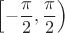 $\left[-\dfrac{\pi}{2}, \dfrac{\pi}{2}\right)$