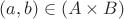 $(a, b) \in (A \times B)$ $(a, b) \in (A \times B)$