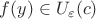 $f(y)\in U_\varepsilon(c)$