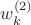 $w_k^{(2)}$