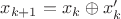 $x_{k+1}=x_{k}\oplus x'_{k}$