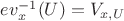 $ev_x^{-1} (U) = V_{x,U}$