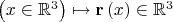 $\left( {x \in \mathbb{R}^3 } \right) \mapsto {\mathbf{r}}\left( x \right) \in \mathbb{R}^3 $