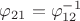 $\varphi_{21}=\varphi^{-1}_{12}$
