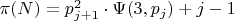 $ \pi(N) = p_{j+1}^2\cdot\Psi(3, p_j) + j - 1 $