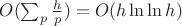 $O(\sum_p\frac{h}{p})=O(h\ln \ln h)$