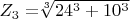 $Z_3 =$\sqrt[3]{24^3+10^3}$ $