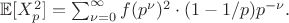 $ \mathbb{E}[X_p^2] = \sum_{\nu=0}^\infty f(p^\nu)^2 \cdot (1 - 1/p) p^{-\nu}. $