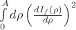 $\int\limits_0^Ad\rho \left(\frac{dI_f(\rho)}{d\rho}\right)^2