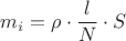 $m_i=\rho\cdot \dfrac l N\cdot S$
