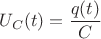 $U_C(t)=\dfrac{q(t)}{C}$ $U_C(t)=\dfrac{q(t)}{C}$