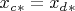 $ x_c_* = x_d_*$