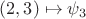 $(2,3) \mapsto {\psi _3}$
