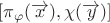 $[\pi_{\varphi}(\overrightarrow{x}),\chi(\overrightarrow{y})]$