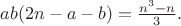 $ab(2n-a-b) = \frac {n^3-n}3.$