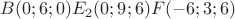 $B(0;6;0)
E_2(0;9;6)
F(-6;3;6)$