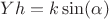 $Yh=k\sin(\alpha)$