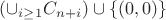 $(\cup_{i\ge1}C_{n + i}) \cup \{(0,0)\}$ $(\cup_{i\ge1}C_{n + i}) \cup \{(0,0)\}$