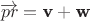$\overrightarrow {p r}= \textbf v + \textbf w$ $\overrightarrow {p r}= \textbf v + \textbf w$
