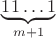 $\underbrace{11\dots1}_{m+1}
