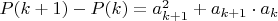 $P(k+1)-P(k)= a_{k+1}^2+a_{k+1}\cdot a_k$