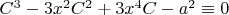 $C^3-3 x^2 C^2+3 x^4 C-a^2 \equiv 0$