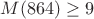 $M(864) \ge 9$