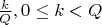 $\frac{k}{Q}, 0\le k<Q$