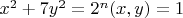 $x^2+7y^2=2^n  (x,y)=1$