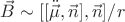 $\vec{B}\sim[[\ddot{\vec{\mu}},\vec{n}],\vec{n}]/r$