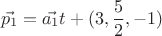 $$ \vec{p_1} = \vec{a_1} t + (3,\frac{5}{2},-1) $$ $$ \vec{p_1} = \vec{a_1} t + (3,\frac{5}{2},-1) $$