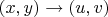 $(x,y)\to{(u,v)}$