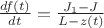 $\frac{d f(t)}{d t} = \frac{J_1-J}{L-z(t)} $