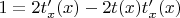 $1=2t'_x(x)-2t(x)t'_x(x)$