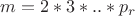 $m=2*3*..*p_r$