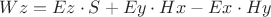 $Wz = Ez \cdot S + Ey \cdot Hx - Ex \cdot Hy$
