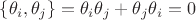 $\{\theta_i, \theta_j\}=\theta_i \theta_j+ \theta_j \theta_i=0$