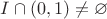 $I\cap (0,1)\ne\varnothing$