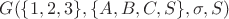 $G(\{1, 2, 3\}, \{A, B, C, S\},\sigma, S)$