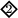 $ \begin{tikzpicture}
\draw[thick] (0,0) -- (0.15,0.15) -- (0.3,0) -- (0.15,-0.15) -- cycle; 
\node[font=\scriptsize] at (0.15,0) {2}; 
\end{tikzpicture} $