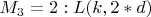 $ M_3=2:  L(k, 2*d) $