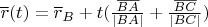 $\overline r(t)=\overline r_B+t(\frac{\overline{BA}}{|BA|}+\frac{\overline{BC}}{|BC|})$
