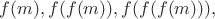 $f(m), f(f(m)),f(f(f(m))),$
