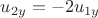 $u_{2y}=-2u_{1y}$